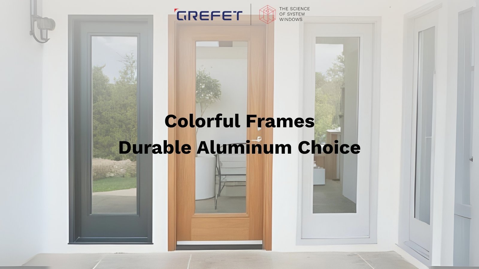 Aluminum window frames in wood, anodized, and RAL color finishes