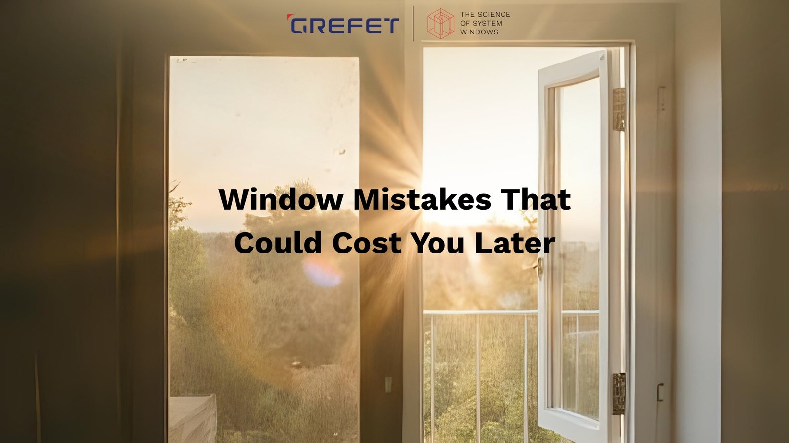 Comparison of outdated window with modern GREFET aluminium system – highlighting smart design choice for new homes.