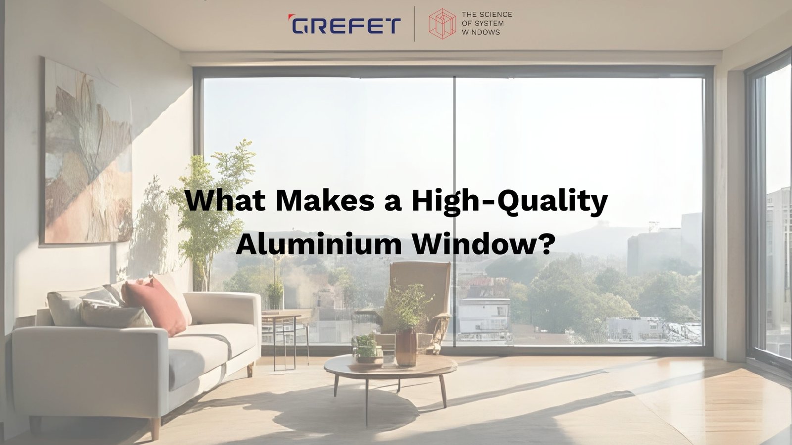 Floor-to-ceiling high-quality aluminium windows installed in a premium Indian home by GREFET.