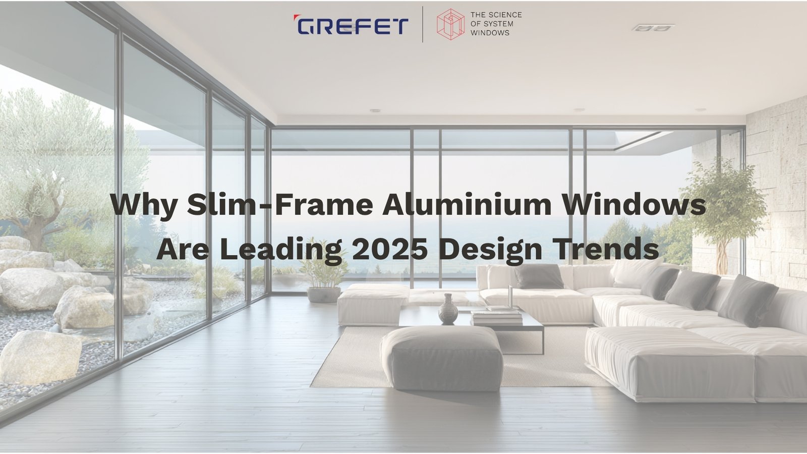 Minimalist home with slim-frame aluminium windows letting in natural light