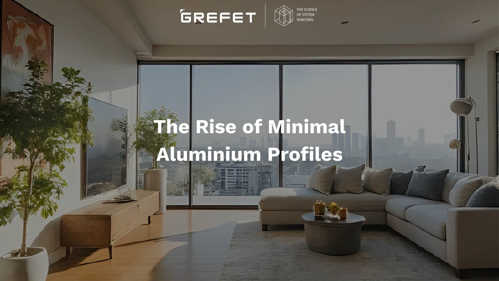 Luxury apartment with minimal aluminium profiles and floor-to-ceiling windows