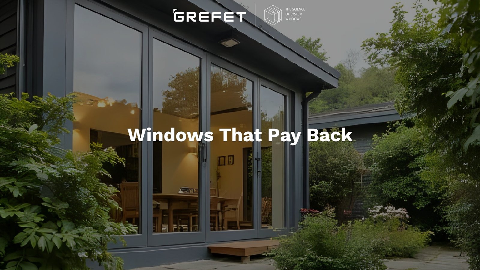 Modern home with large aluminium-framed windows showcasing natural light, representing energy-efficient and durable windows that save money