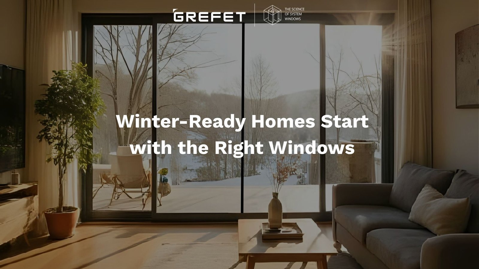 Thermally insulated aluminium window system by GREFET keeping home warm during winter